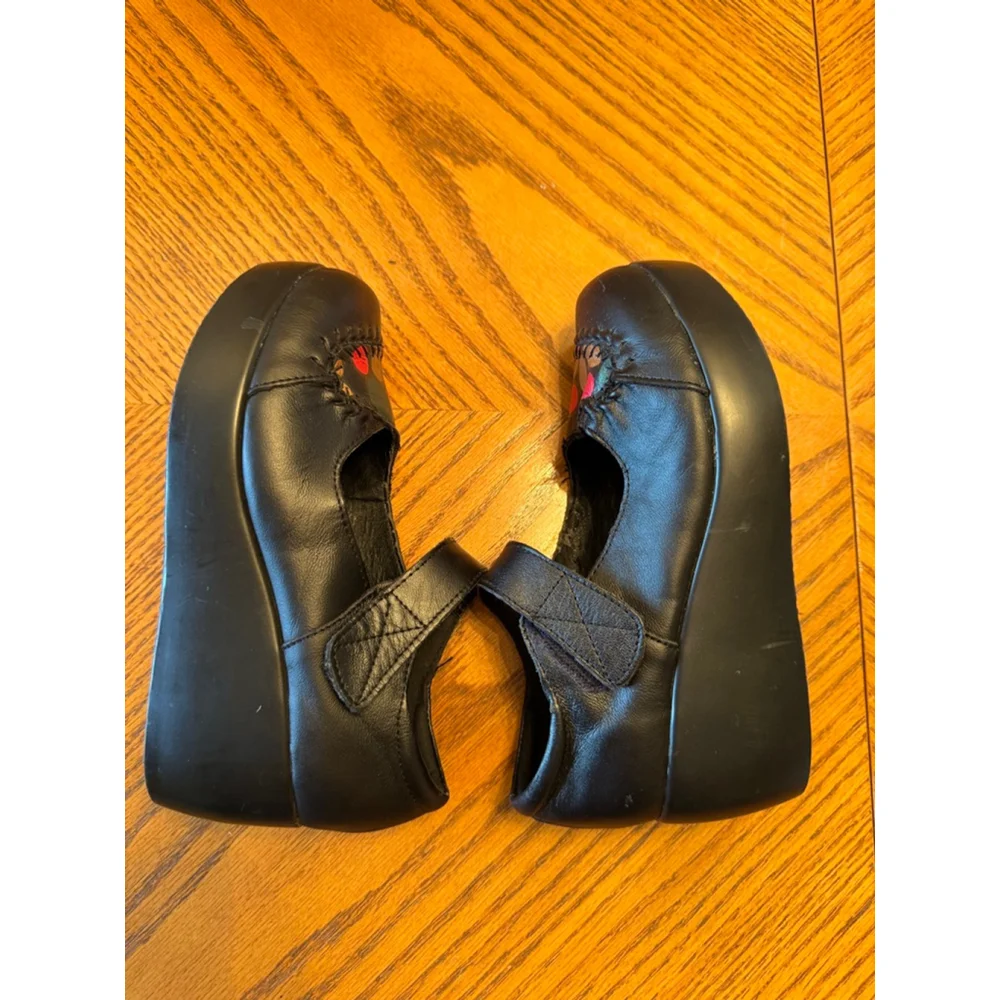 Perugino Black Leather Mary Janes